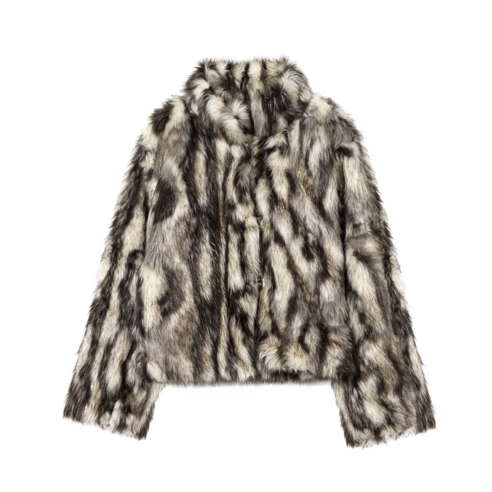 8c945ada-6151-437e-9317-66d12959a04a.jpg Fashionable Slightly Mature Faux Fur Coat Jacket - Image 1